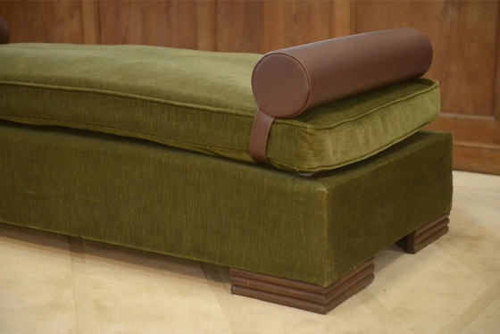 Sofa/Daybed in the style of Eugène Printz 1940s – Chaise longue, Velvet, Art Deco (photo 7 of 13)