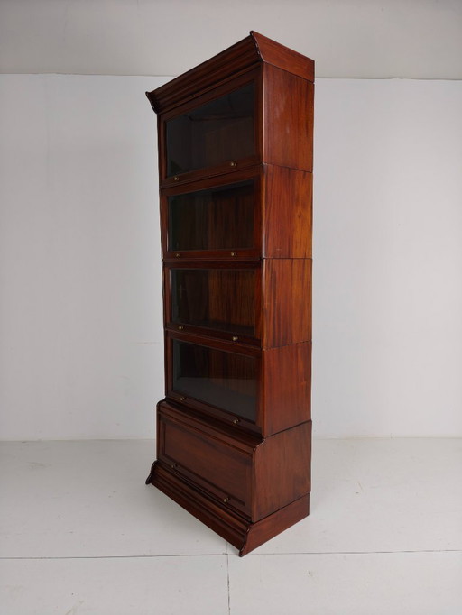 Boekenkast in Globe-Wernicke Stijl – Mahonie – Facetgeslepen Glas