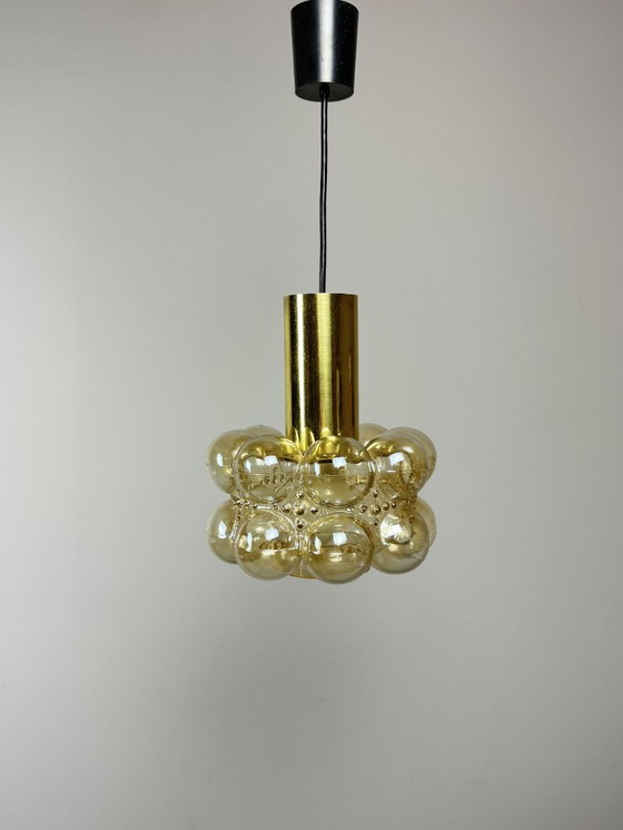 Image 1 of Mid-Century Bubble Glass Pendant Lamp by Helena Tynell for Glashütte Limburg, Germany, 1960s