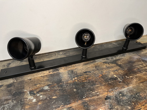 Image 1 of Black Vintage post modern Phase Madrid three spotlight ceiling lamp