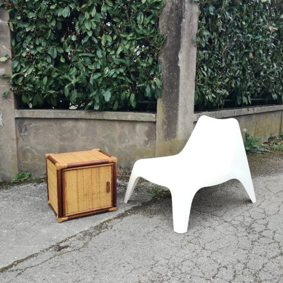 Image 1 of Rattan Cube with Storage Around 1960