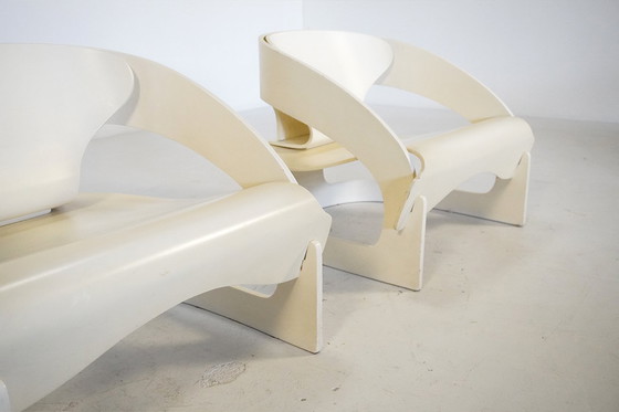 Image 1 of Pair of Model 4801 Lounge Chairs by Joe Colombo for Kartell, Italy 1960s