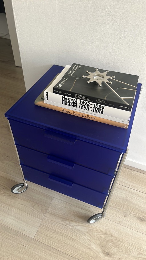 Kartell - Carrello Mobil 3 blu cobalto
