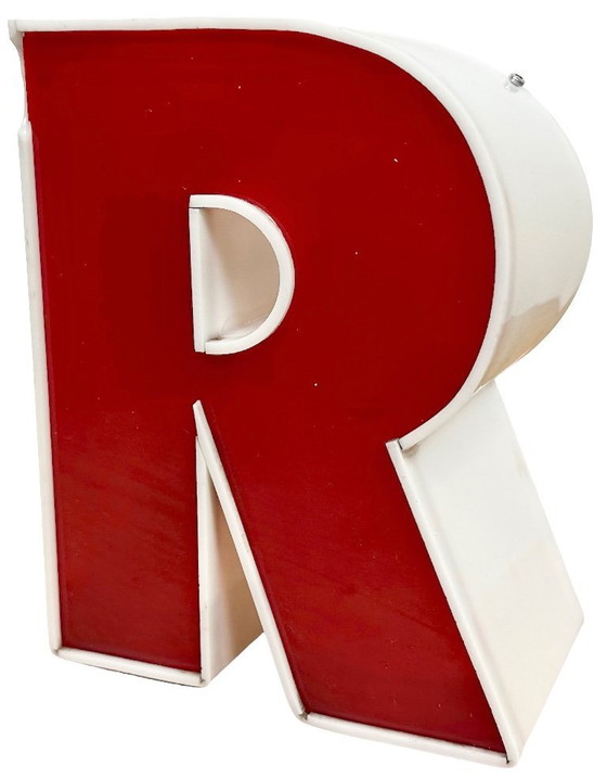 Image 1 of Lettera R rossa vintage con facciata, anni '70