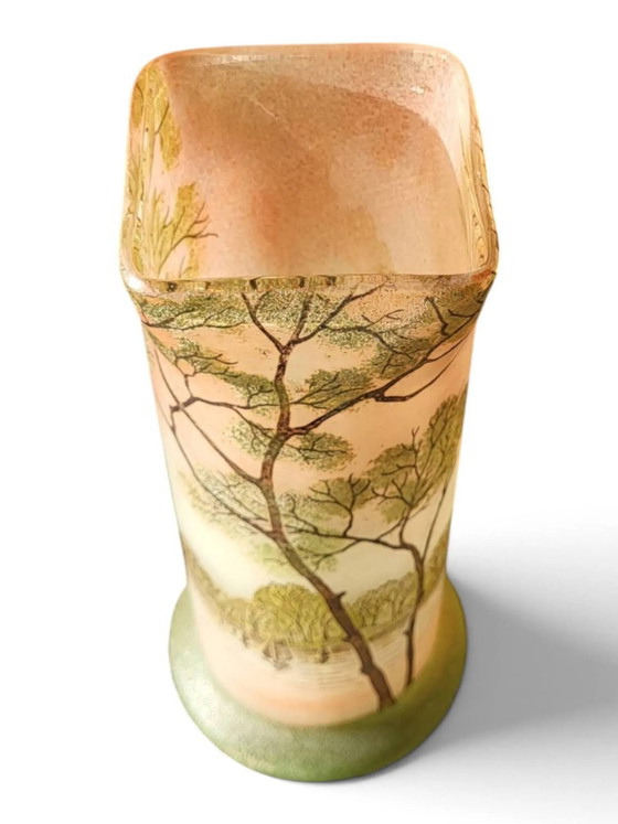 Enamelled glass vase Legras – Crystal, Art Deco (photo 7 of 9)
