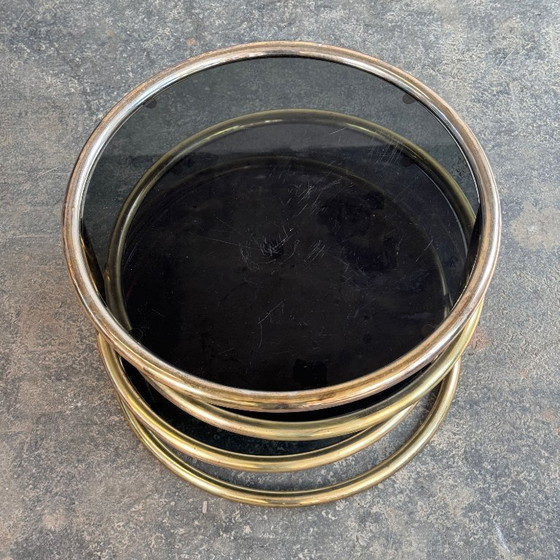 Image 1 of Milo Baughman Style Tubular Coffee Table, 1980