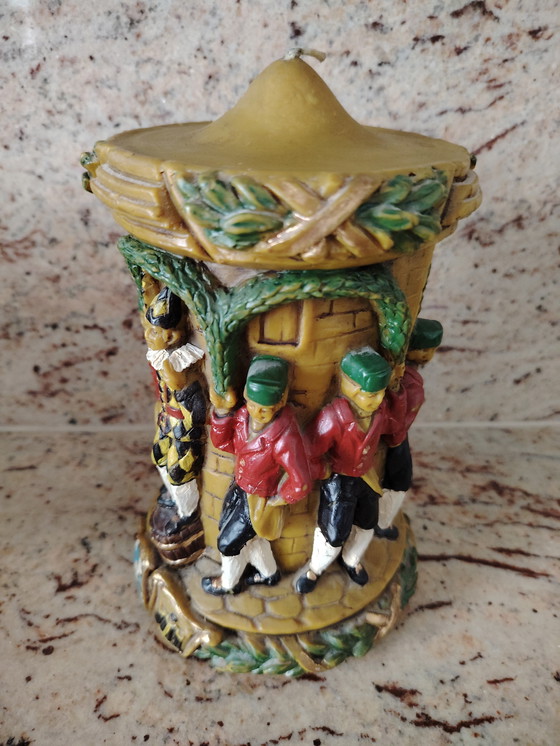 Image 1 of Schäfflertanz Schäffler Dance Folk Dance Grande candela votiva vintage in cera d'api