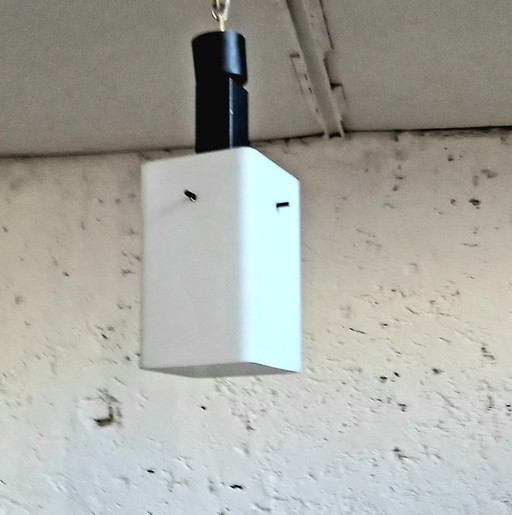 Lampadario anni 60 vetro opalino produzione Stilux 
