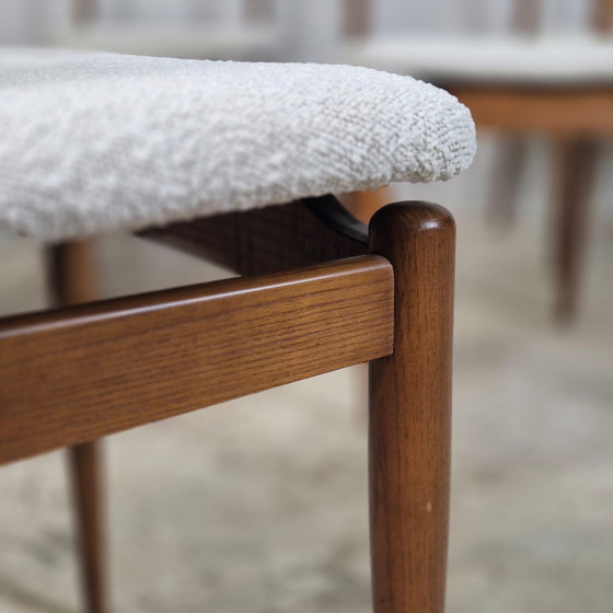 Image 1 of 6 vintage Danish design dining chairs 1960s-70s Bouclé