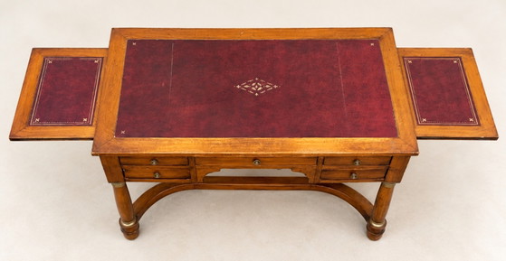 19th Century French Empire Style Mahogany Desk, Leather with Extensions, Wood, Brown (photo 4 of 9)