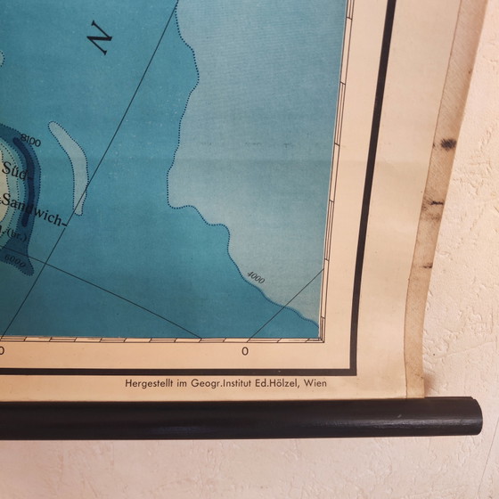 XXL Vintage School Map / Topography of South America / 1950 – Wall decoration, Textile (photo 9 of 10)