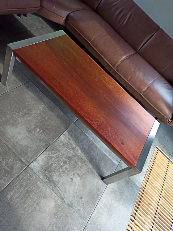Image 1 of Mooie hout/metalen salontafel