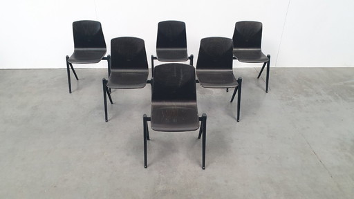 6x S22 Galvanitas Thurop Pagholz Industriedesign Stuhl Vintage 60er