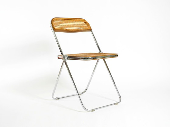 Image 1 of Rare chaise pliante Plia des années 1970 avec canne viennoise, par Giancarlo Piretti pour Castelli