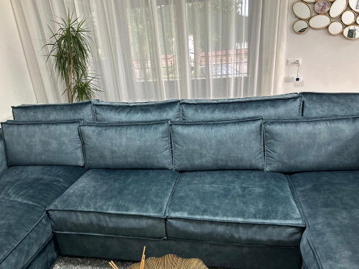 Luxe grote U-hoekbank. Petrol blue – Eric Kuster, hoekbanken, Textile (photo 2 of 5)