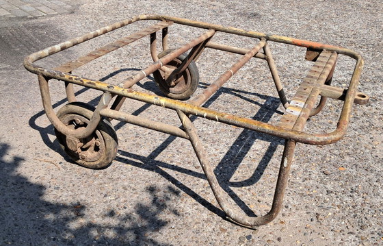Image 1 of Buiscar stone cart lounge table with oak table top