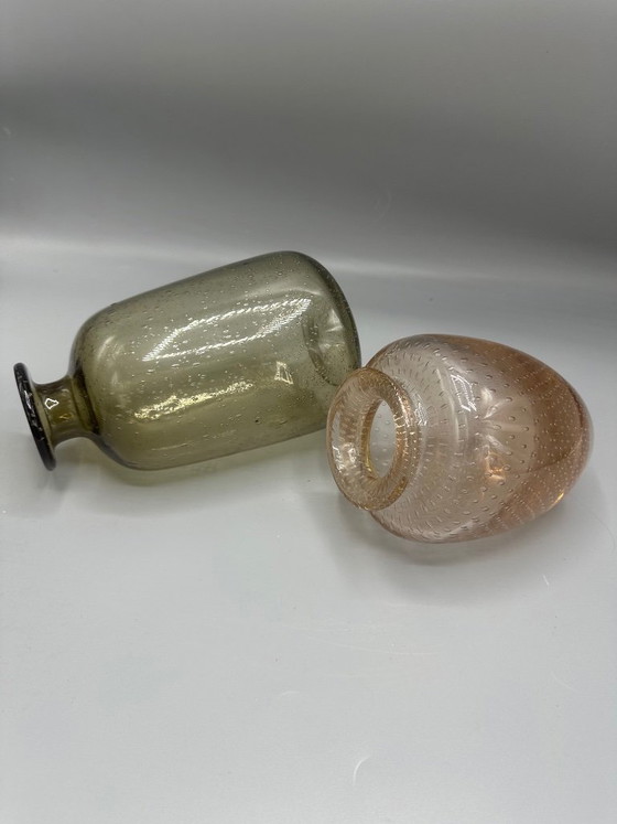 Image 1 of Set of 2 Scandinavian design vases – nail glass – hand-blown