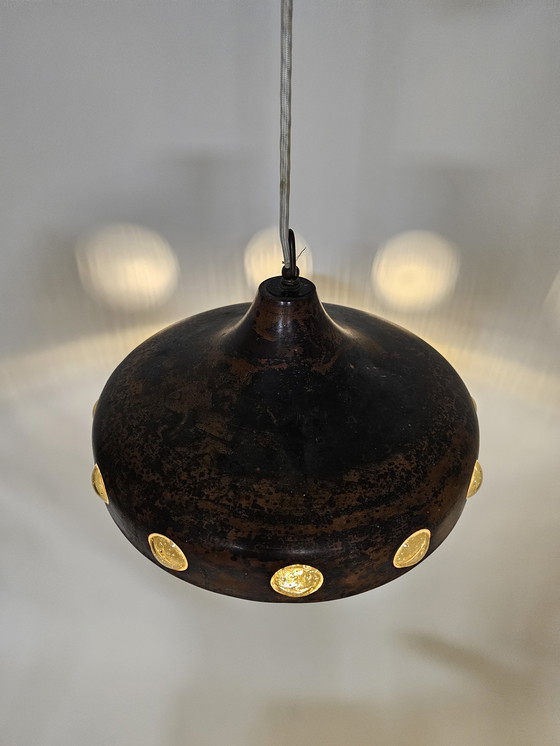 Image 1 of Lámpara colgante cobre y cristal ámbar de Nanny Still