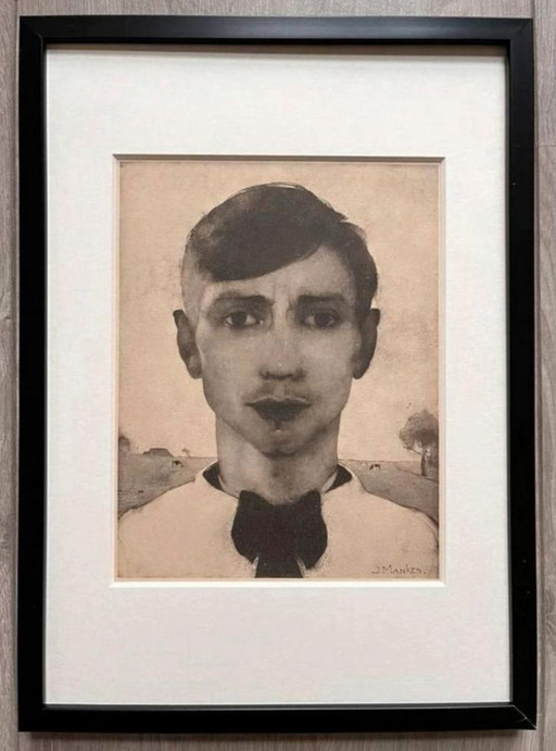 Jan Mankes 1889-1920 / Autoportrait original en héliogravure 1923