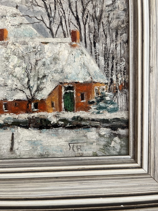 Oil painting by Cor Quax 1927 - 2008 – schilderijen tekeningen, Wood (photo 2 of 6)