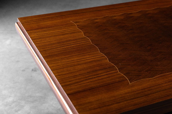 Image 1 of Art-Deco-Esstisch aus Parkett – 1930er Jahre