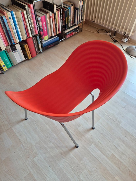 4× Vitra Tom Vac Chair red – Ron Arad – Dining chairs, Plastic, Chrome (photo 4 of 6)
