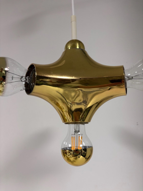 Vintage Cosack 'Gemini' Designer/Manufacturer: Gebrüder Cosack Molecule-Atomic Pendant lamp 1970s Gold (photo 11 of 14)