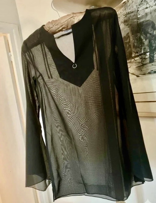 Top de Paco Rabanne – 100% algodón voile - Túnica asimétrica de punta – Talla 38 – cadeaus, Cotton, Metal