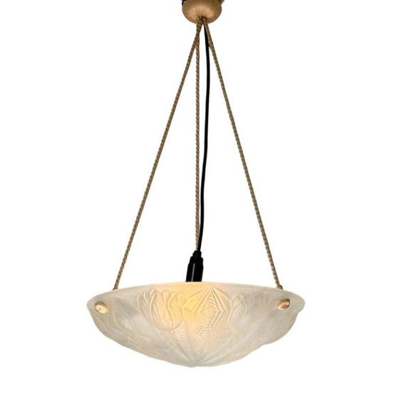 Image 1 of Art Deco - Ceiling fixture - France - In the style of Degue - Matt glass