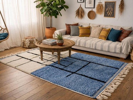 Image 1 of Alfombra bereber marroquí decorada, 200 cm x 300 cm