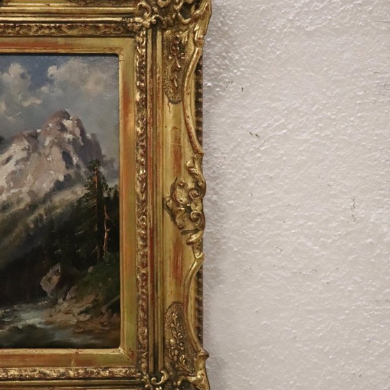 Image 1 of Mountain Landscape, Oil Painting on Board