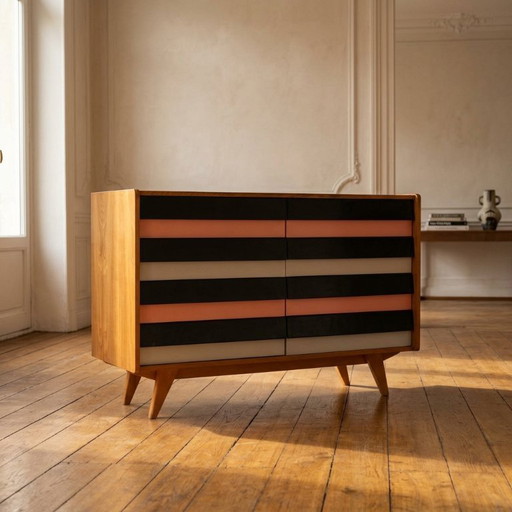 Commode vintage tchèque U-453 par Jiří Jiroutek pour Interiér Praha, 1960, 110 × 45 × 76 cm – ladekasten, Wood