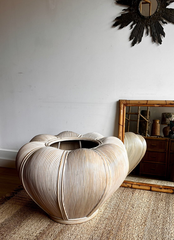 Image 1 of Jardinera XXXL de ratán 'Pencil reed' Vivai del sud stijl