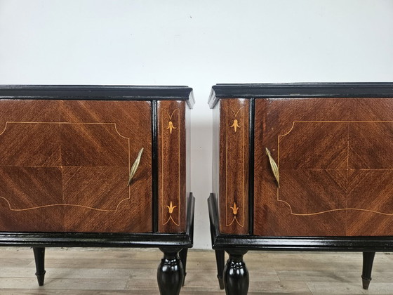 1960s Mahogany Burl Nightstands With Glass Tops – Wood (photo 11 of 20)