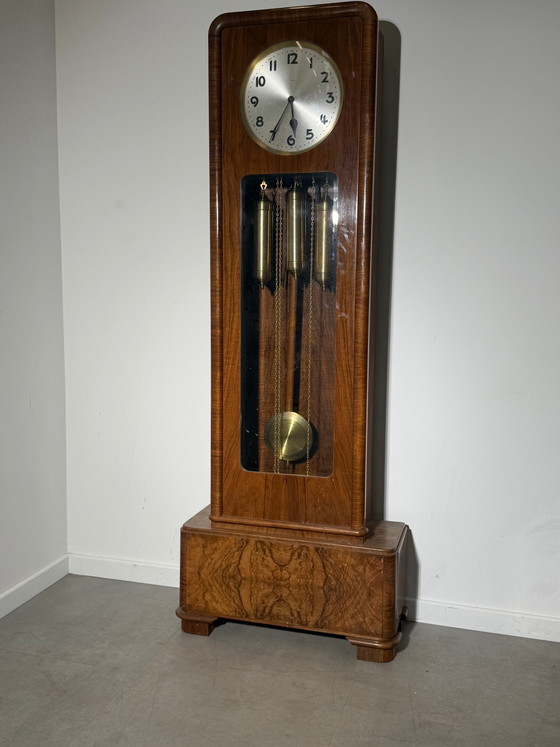 Art Deco “Kienzle” 1920’s Longcase Clock – Decoration, Glass (photo 3 of 6)
