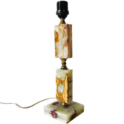 Vintage mid-century hoge marmeren onyx lampenvoet Hollywood Regency 1950's