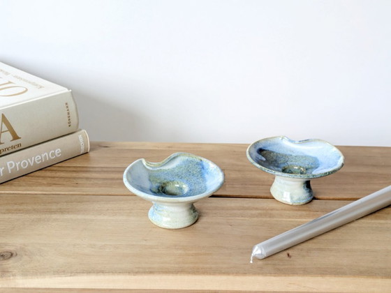 Image 1 of Een paar handgemaakte kandelaars van Duits studiokeramiek uit het midden van de 20e eeuw, Till Sudeck, jaren 60.