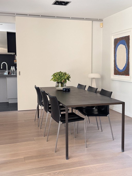 Arco Dining Table "Slim" in Black Oak