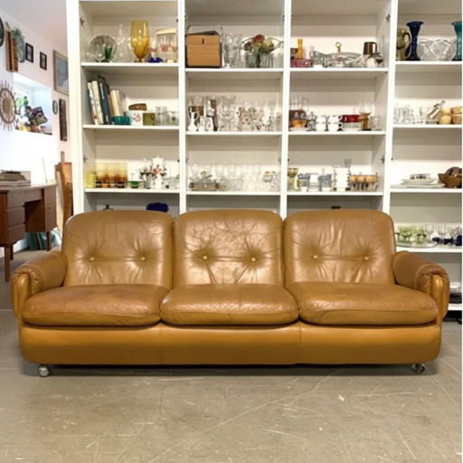 Mid-Century Retro Vintage Finnish Leather Sofa, 1960s