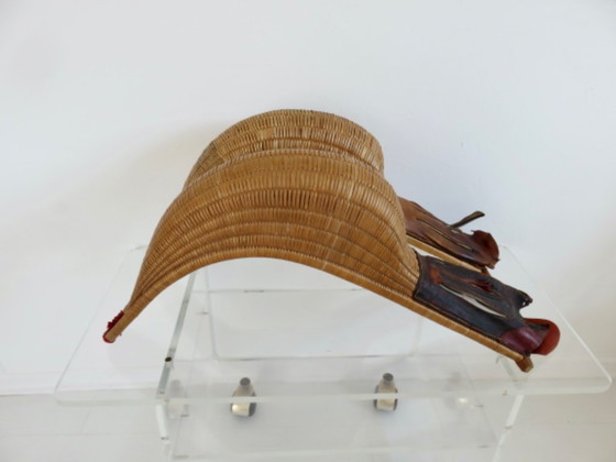 Oude chistera grote handschoen - 62cm - Baskenland, Frankrijk – Decoratieve objecten, Leather, Wood (photo 16 of 16)