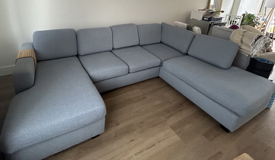 Image 1 of Leen Bakker lichtblauwe U-bank/hoekbank ophalen in breda