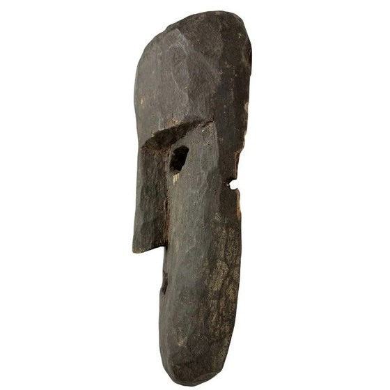 Wall Decor: Antique Nepalese Wooden Mask with Serene Appearance and Ritual Character – Sculpture (photo 3 of 6)