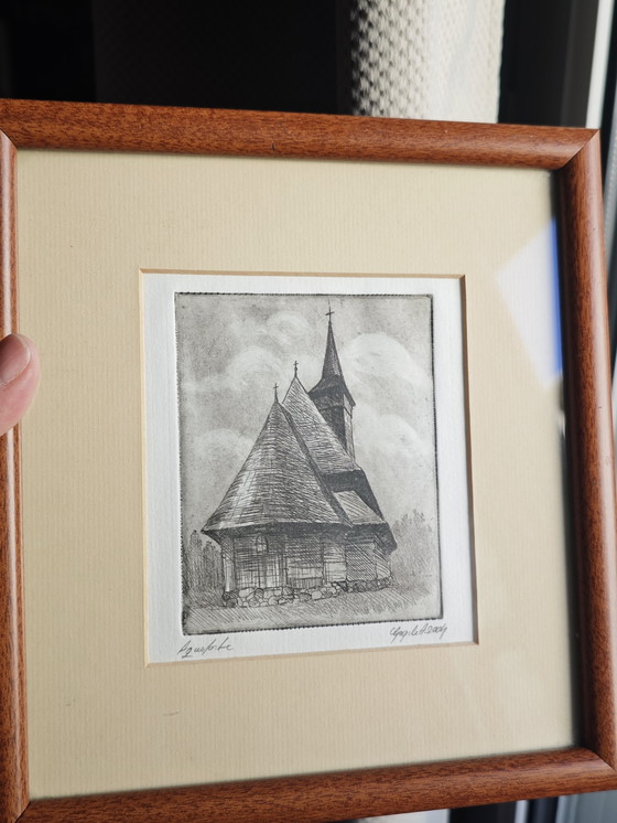 Image 1 of Church, signed etching