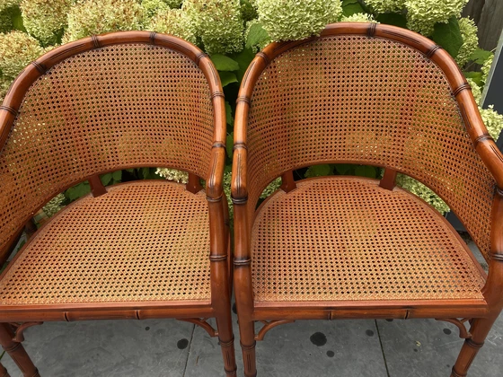 Image 1 of 4x Vintage Giorgetti Faux Bamboo Chairs