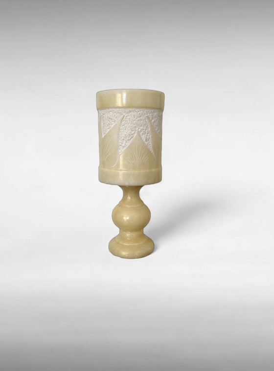 Image 1 of Lampada vintage in alabastro albast jaren 70 tafellamp steen