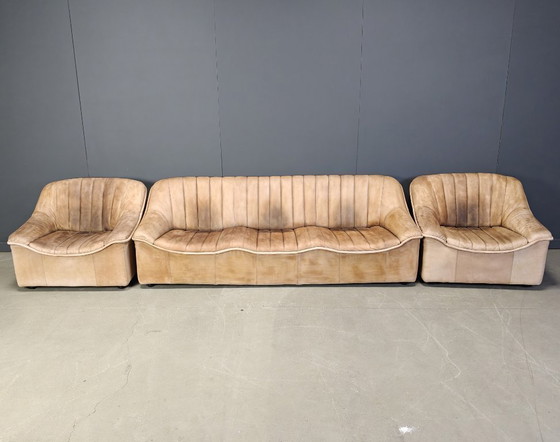 Image 1 of Ensemble de canapés en cuir vintage, années 1960