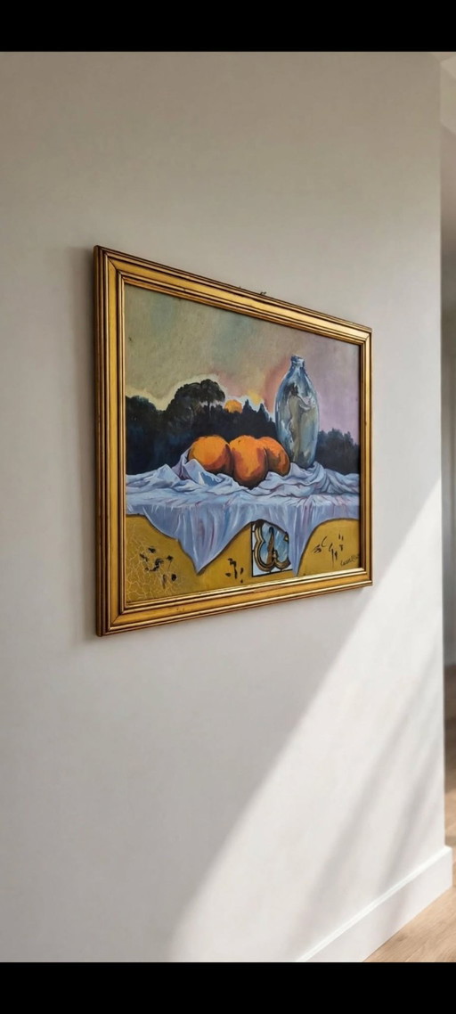 Stillleben-Gemälde des Autors – Acryl auf Karton – Signiert – schilderijen tekeningen, Wood