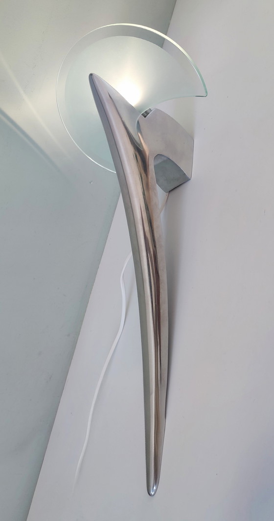 Image 1 of Alien Wall Lamp, Designed by Joan Auger and Produced by Taller Uno / Metalarte in Spain in the 1980s