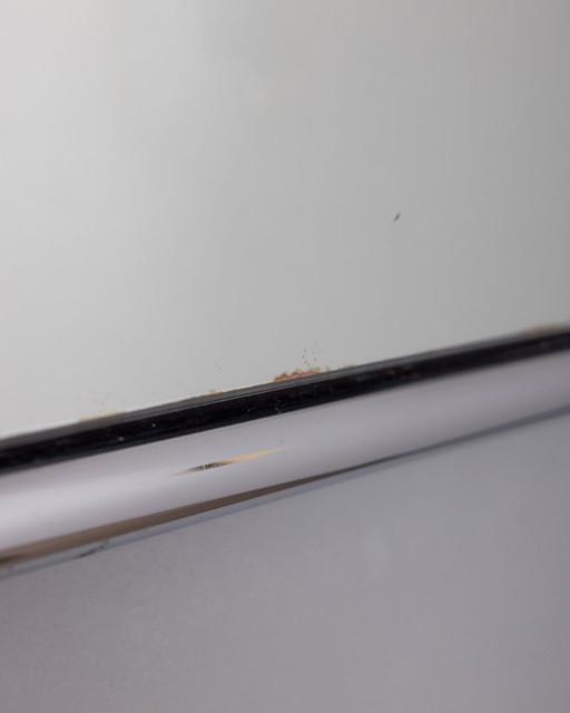 VINTAGE 1970S WALL MIRROR IN CHROME-PLATED METAL, ITALIAN DESIGN