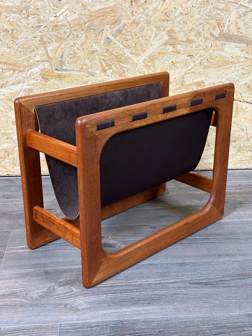 60's 70's Porte-revues Aksel Kjersgaard en teck & cuir
